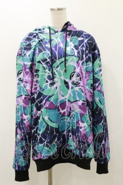 画像1: NieR Clothing / 総柄ふわもこプルパーカー  黒×ONEくん H-25-12-08-054-PU-TO-KB-ZH