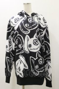 NieR Clothing / 総柄プルパーカー  黒×Nierちゃん H-25-12-08-057-PU-TO-KB-ZH