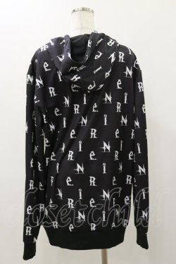 画像2: NieR Clothing / 総柄ZIPパーカー  黒×ロゴ H-25-12-08-059-PU-TO-KB-ZH