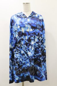 NieR Clothing / 総柄プルパーカー F 青 H-25-12-08-060-PU-TO-KB-ZH