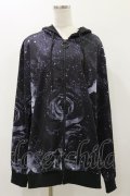 NieR Clothing / 総柄ZIPパーカー F 黒 H-25-12-08-062-PU-TO-KB-ZH