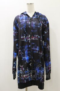 NieR Clothing / 総柄ZIPパーカー  黒 H-25-12-08-063-PU-TO-KB-ZH