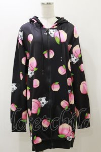 NieR Clothing / 総柄ZIPパーカー  黒×ピーチNierちゃん H-25-12-08-065-PU-TO-KB-ZH