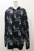 NieR Clothing / 総柄プルパーカー  黒×ONEくん H-25-12-08-068-PU-TO-KB-ZH