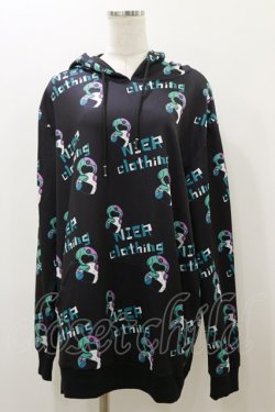 画像1: NieR Clothing / 総柄プルパーカー  黒×ONEくん H-25-12-08-068-PU-TO-KB-ZH