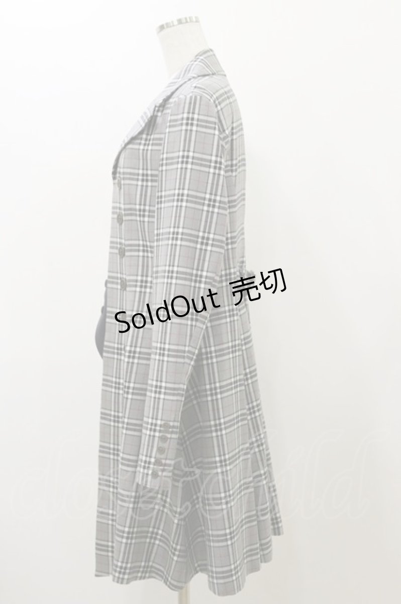 画像3: ATELIER BOZ / チェックローランドジャケット  グレー H-25-12-08-069-EL-JA-KB-ZH (3)