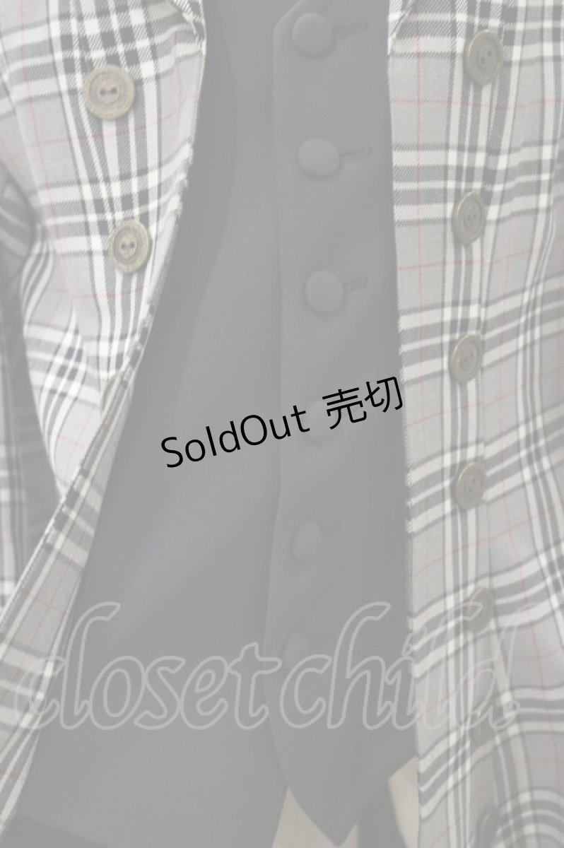 画像4: ATELIER BOZ / チェックローランドジャケット  グレー H-25-12-08-069-EL-JA-KB-ZH (4)