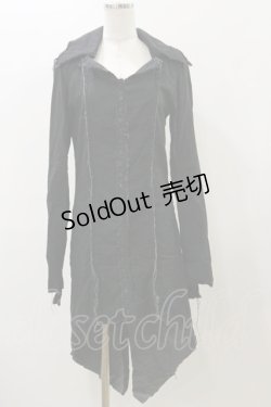 画像1: Na+H / ダメージガーゼジャケット  黒 H-25-12-08-070-PU-JA-KB-ZH