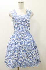 MILK / ポーセリンワンピース  オフ×ブルー H-25-12-08-078-ML-OP-KB-ZT457