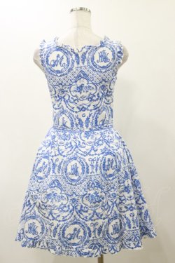 画像2: MILK / ポーセリンワンピース  オフ×ブルー H-25-12-08-078-ML-OP-KB-ZH