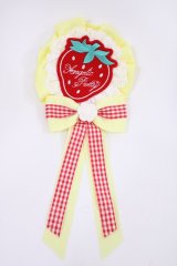 Angelic Pretty / Sweet Strawberryワッペンロゼッタブローチ  イエロー H-25-12-08-1035-AP-ZA-NS-ZH