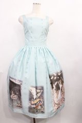 Innocent World / 金子國義アリスジャストウエストジャンパースカート M108cm サックス H-25-12-08-1005-IW-OP-NS-ZH