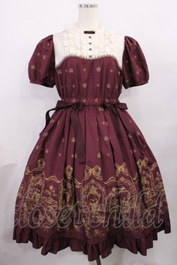 画像1: Victorian maiden / ロイヤルベアサイドリボンワンピース Free ボルドー H-25-12-08-1009-CL-OP-NS-ZH