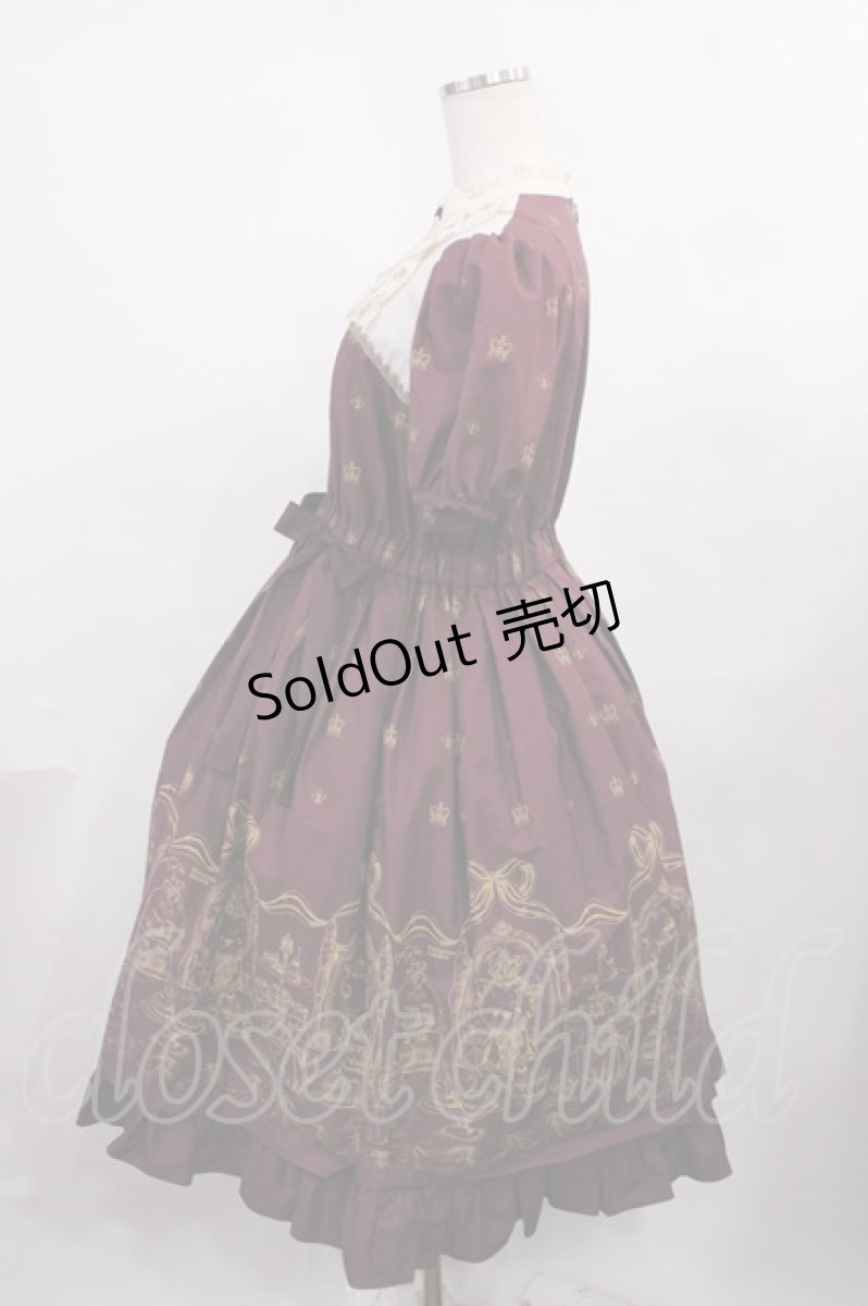 画像2: Victorian maiden / ロイヤルベアサイドリボンワンピース Free ボルドー H-25-12-08-1009-CL-OP-NS-ZH (2)
