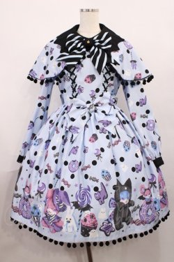 画像1: Angelic Pretty / Happy Treat Partyワンピース Free サックス H-25-12-08-1011-AP-OP-NS-ZH