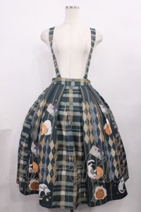 Forest Wardrobe（海外ロリータブランド） / Bouquet Plaid Strap Skirt XL グリーン H-25-12-08-1016-LO-SK-NS-ZH