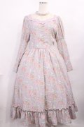 Kurumi Collaboration / 花柄クラシカルワンピース L ラベンダー H-25-12-08-1021-LO-OP-NS-ZH