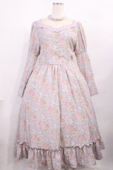 Kurumi Collaboration / 花柄クラシカルワンピース L ラベンダー H-25-12-08-1021-LO-OP-NS-ZH