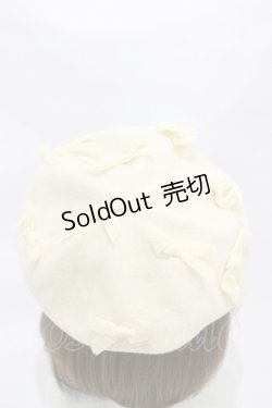 画像2: Jane Marple / マルティプルリボンのベレー  アイボリー H-25-12-08-002-JM-AC-KB-ZH