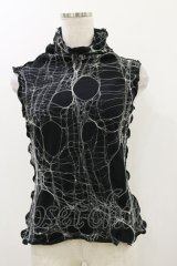 alice auaa / NetノースリーブC/S  ブラック×ホワイト H-25-12-08-047-AA-TS-KB-ZH