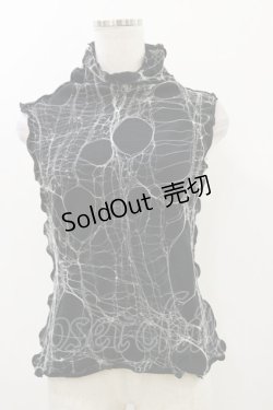 画像1: alice auaa / NetノースリーブC/S  ブラック×ホワイト H-25-12-08-047-AA-TS-KB-ZH