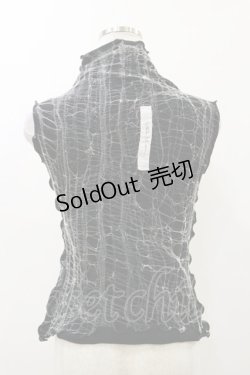 画像2: alice auaa / NetノースリーブC/S  ブラック×ホワイト H-25-12-08-047-AA-TS-KB-ZH