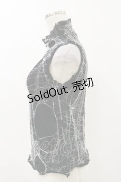 画像3: alice auaa / NetノースリーブC/S  ブラック×ホワイト H-25-12-08-047-AA-TS-KB-ZH