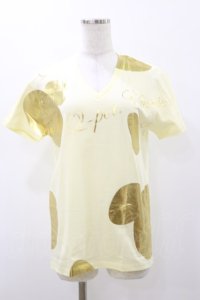 Q-pot. / cheese Tシャツ  イエロー H-25-12-08-048-QP-TO-KB-ZT472