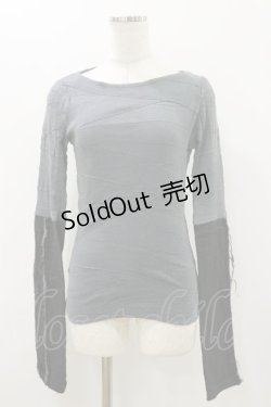 画像1: Na+H / 切替トップス  グレー×ブラック H-25-12-08-049-PU-TO-KB-ZH