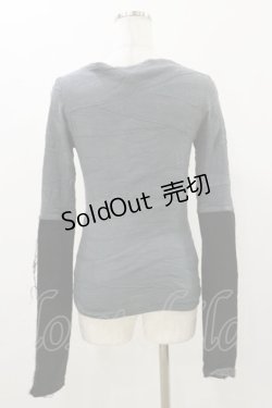 画像2: Na+H / 切替トップス  グレー×ブラック H-25-12-08-049-PU-TO-KB-ZH