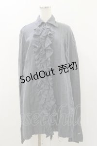 alice auaa / ガーゼフリルロングブラウス  グレー H-25-12-08-050-AA-BL-KB-ZH