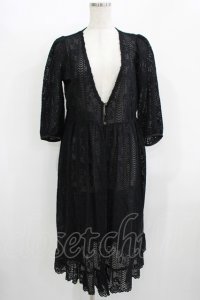 axes femme / 総レースガウン M ブラック H-25-12-09-029-AX-TO-NS-ZH