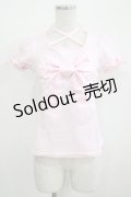 Angelic Pretty / 乙女サテンリボンカットソー Free ピンク H-25-12-09-037-AP-TO-NS-ZH