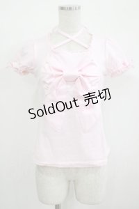 Angelic Pretty / 乙女サテンリボンカットソー Free ピンク H-25-12-09-037-AP-TO-NS-ZH