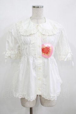 画像1: BABY,THE STARS SHINE BRIGHT / 半袖ベビードールブラウス Free オフ白 H-25-12-09-038-BA-BL-NS-ZH
