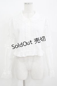 DearMyLoveEmily / ミルフィーユレースショートブラウス LL オフ H-25-12-09-043-PU-BL-NS-ZH