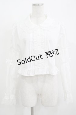 画像1: DearMyLoveEmily / ミルフィーユレースショートブラウス LL オフ H-25-12-09-043-PU-BL-NS-ZH