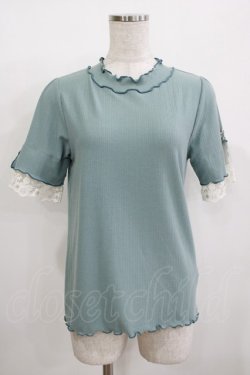 画像1: axes femme / メロウフリルリブニット M ミント H-25-12-09-044-AX-TO-NS-ZH