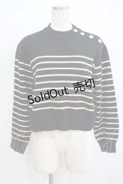 画像1: Fi.n.t / フレンチボーダーニットプルオーバー Free BLACK H-25-12-09-045-CA-TO-NS-ZH