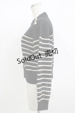 画像2: Fi.n.t / フレンチボーダーニットプルオーバー Free BLACK H-25-12-09-045-CA-TO-NS-ZH