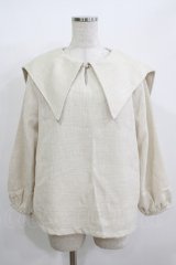 axes femme / 襟付きツイードプルオーバー M 生成り H-25-12-09-047-AX-TO-NS-ZH