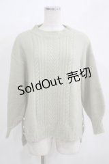 axes femme / 裾ボタンロングニットプルオーバー M グリーン H-25-12-09-049-AX-TO-NS-ZH