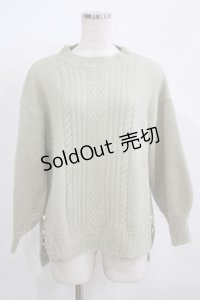 axes femme / 裾ボタンロングニットプルオーバー M グリーン H-25-12-09-049-AX-TO-NS-ZH