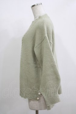 画像2: axes femme / 裾ボタンロングニットプルオーバー M グリーン H-25-12-09-049-AX-TO-NS-ZH