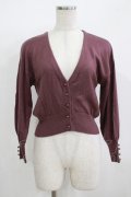 an another angelus / ボリュームスリーブVネックカーディガン Free Purple H-25-12-09-051-CA-TO-NS-ZH
