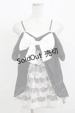 画像1: DearMyLove / レースリボントップス M ブラック H-25-12-09-053-EL-TO-NS-ZH