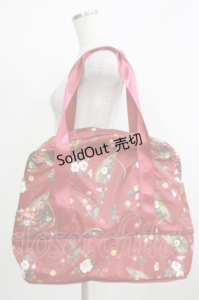 画像2: PINK HOUSE / 野ばらとチェリー柄ボストンバッグ  レッド H-25-12-09-055-LO-BG-NS-ZH (2)