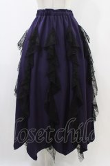 Qutie Frash / メッシュラインロングスカート  パープル H-25-12-09-1035-QU-SK-KB-ZH