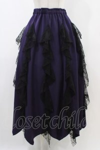 Qutie Frash / メッシュラインロングスカート  パープル H-25-12-09-1035-QU-SK-KB-ZH