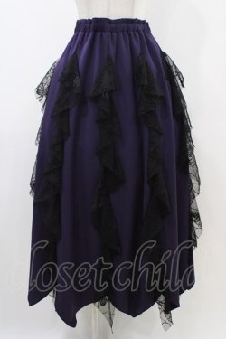 画像1: Qutie Frash / メッシュラインロングスカート  パープル H-25-12-09-1035-QU-SK-KB-ZH